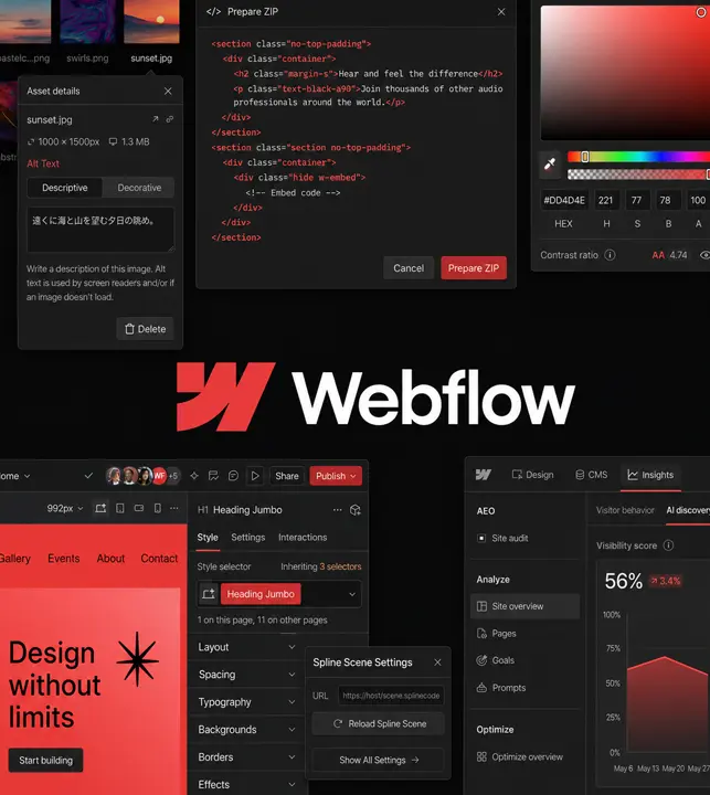 تصميم موقع Webflow مخصص يعكس هويتك التجارية